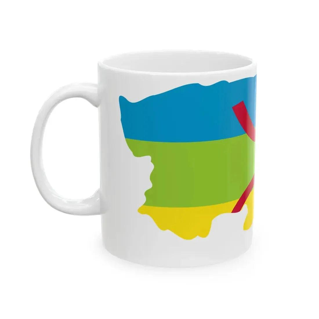 Kabylie Flag Map (Algeria) White Coffee Mug - Go Mug Yourself