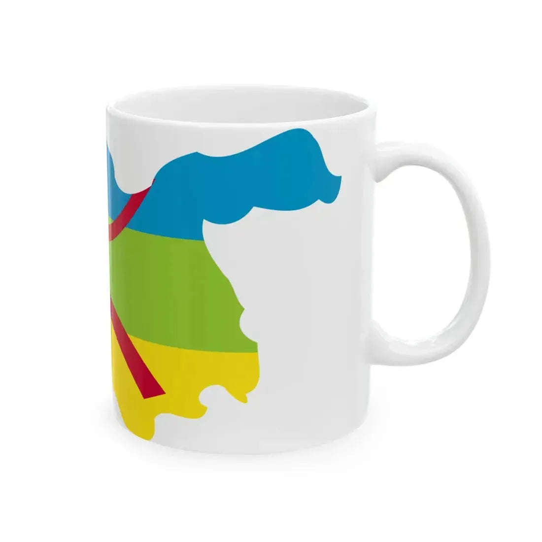 Kabylie Flag Map (Algeria) White Coffee Mug - Go Mug Yourself