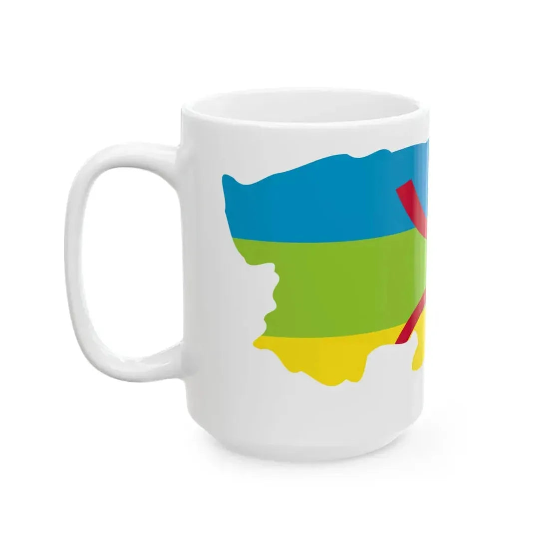 Kabylie Flag Map (Algeria) White Coffee Mug - Go Mug Yourself