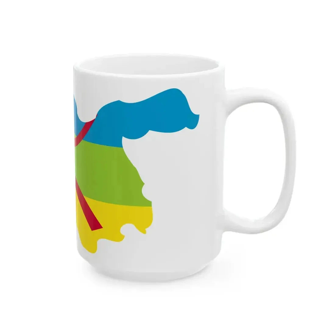 Kabylie Flag Map (Algeria) White Coffee Mug - Go Mug Yourself