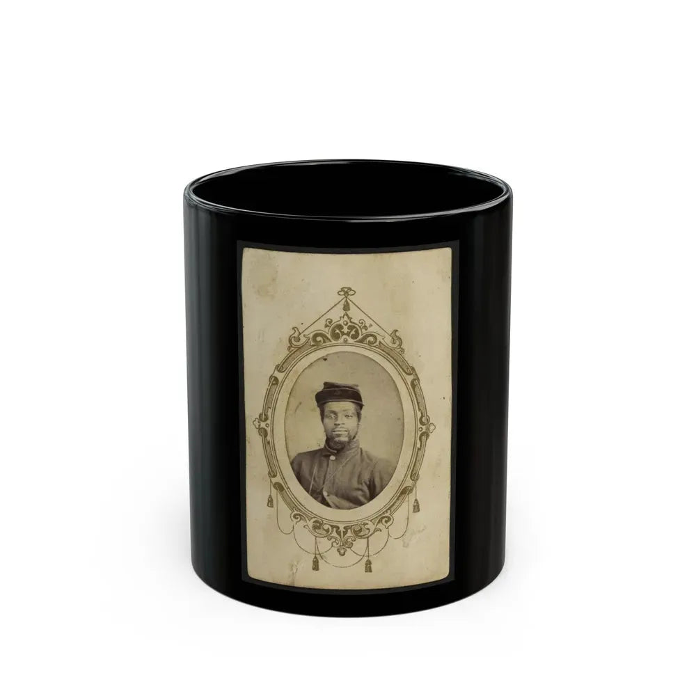 Kager Mays, African American Soldier, Half-Length Portrait, Facing Front (U.S. Civil War) Black Coffee Mug 11oz - Go Mug Yourself