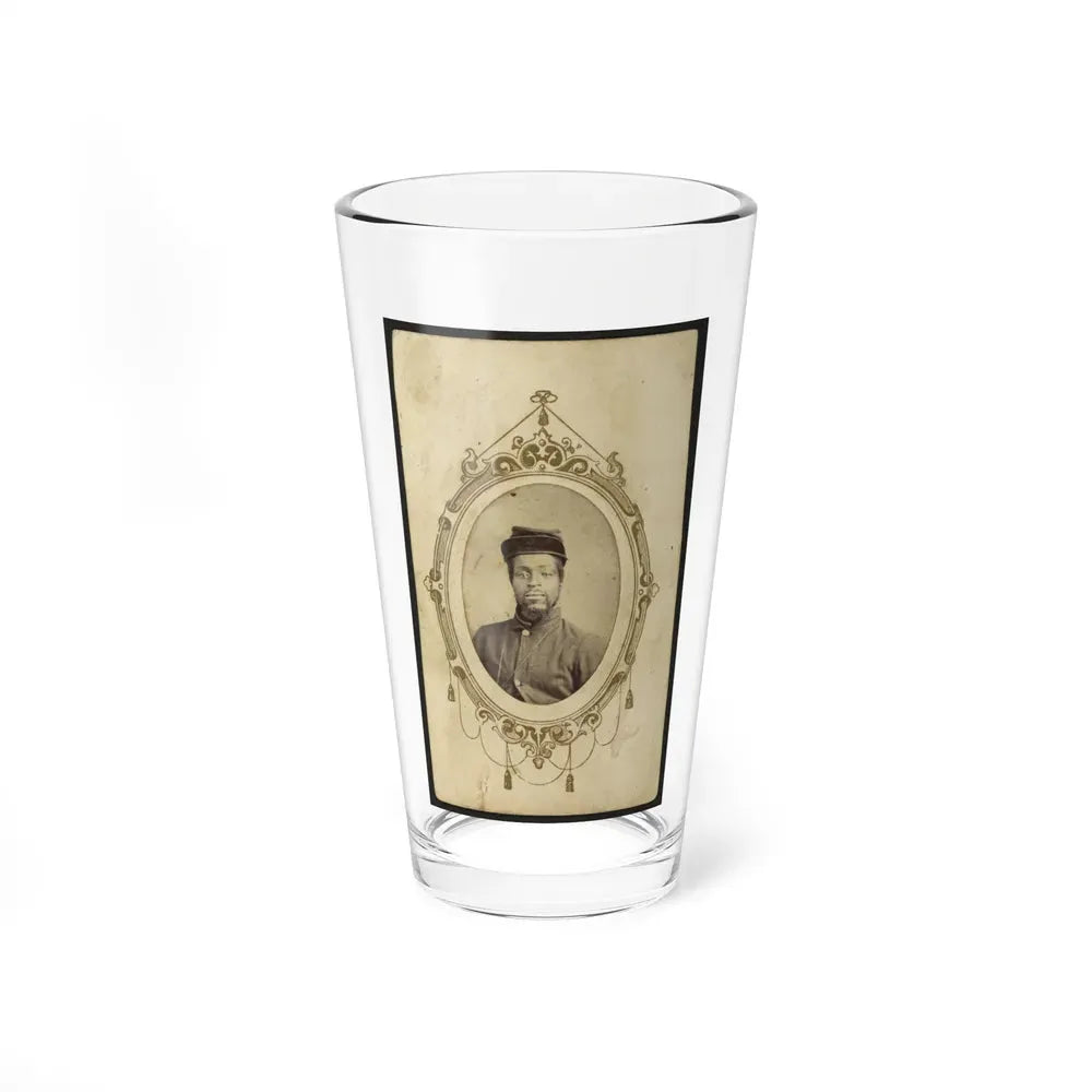 Kager Mays, African American Soldier, Half-Length Portrait, Facing Front (U.S. Civil War) Pint Glass 16oz 16oz - Go Mug Yourself