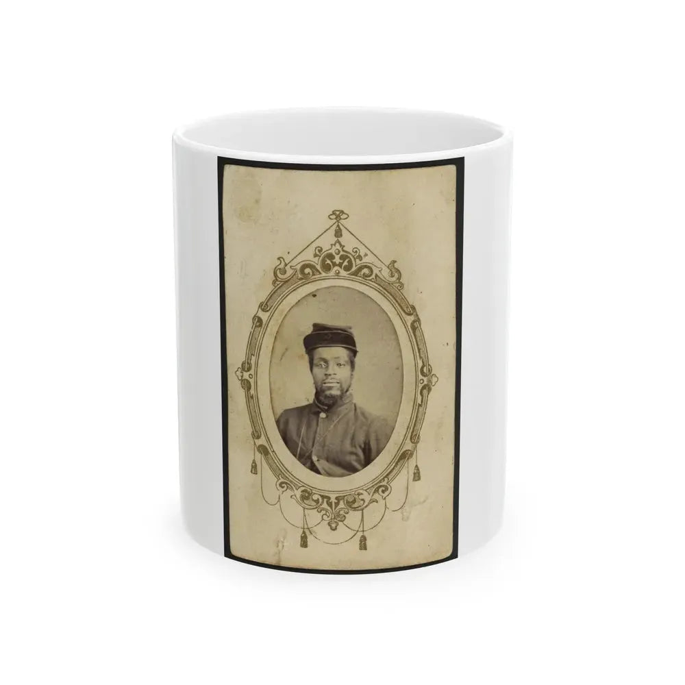 Kager Mays, African American Soldier, Half-Length Portrait, Facing Front (U.S. Civil War) White Coffee Mug 11oz - Go Mug Yourself