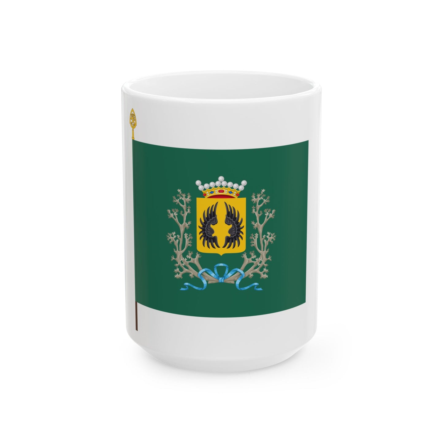Kainuun prikaatin lippu (Finland) White Coffee Mug-15oz-Go Mug Yourself