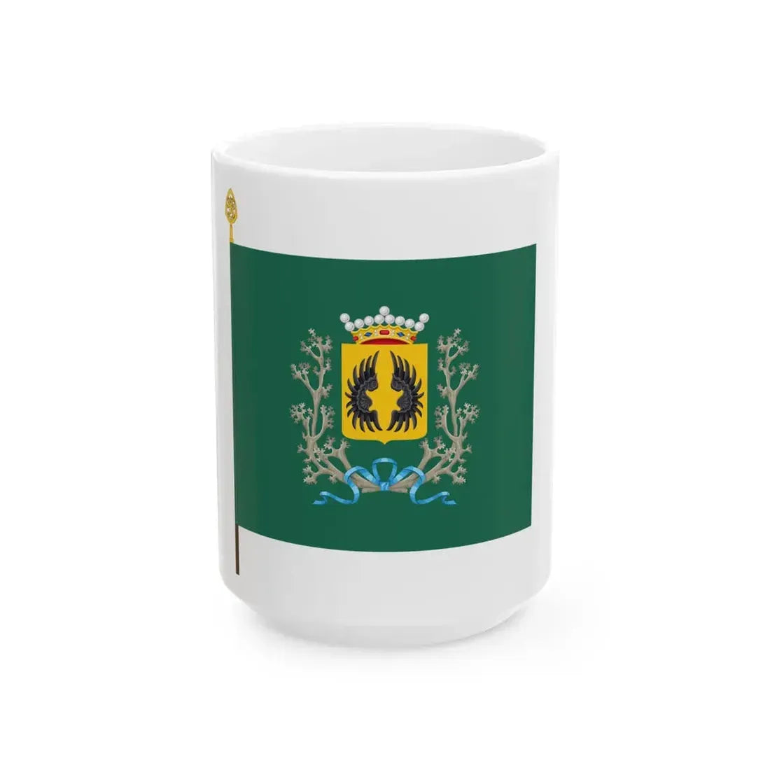 Kainuun prikaatin lippu (Finland) White Coffee Mug 15oz - Go Mug Yourself