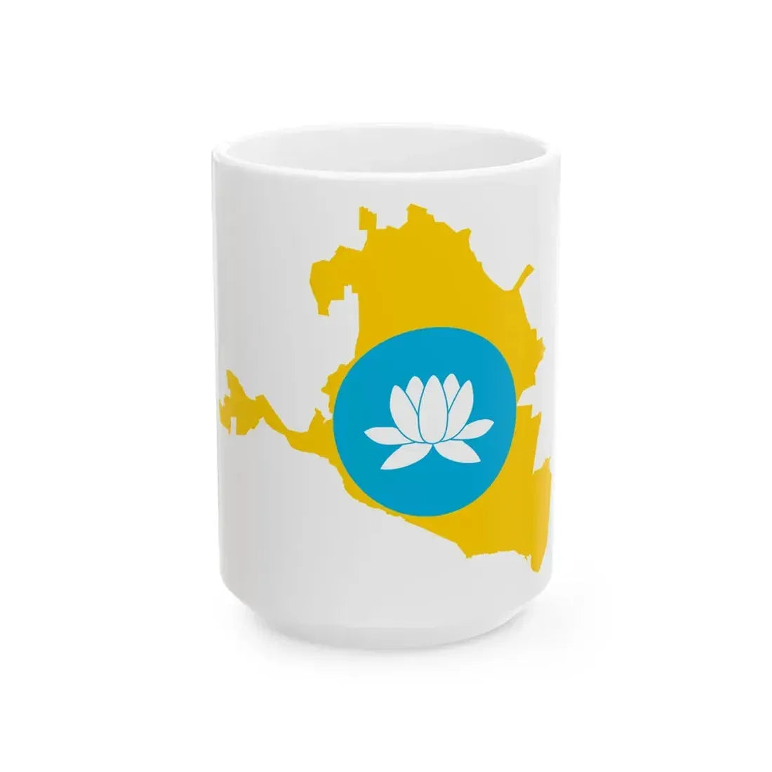 Kalmyk-geo-stub (Russia) White Coffee Mug 15oz - Go Mug Yourself