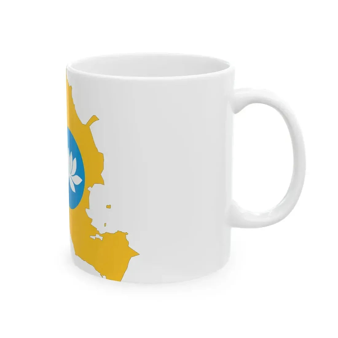 Kalmykia-Flagmap (Russia) White Coffee Mug - Go Mug Yourself