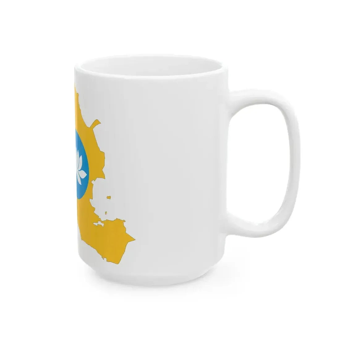 Kalmykia-Flagmap (Russia) White Coffee Mug - Go Mug Yourself
