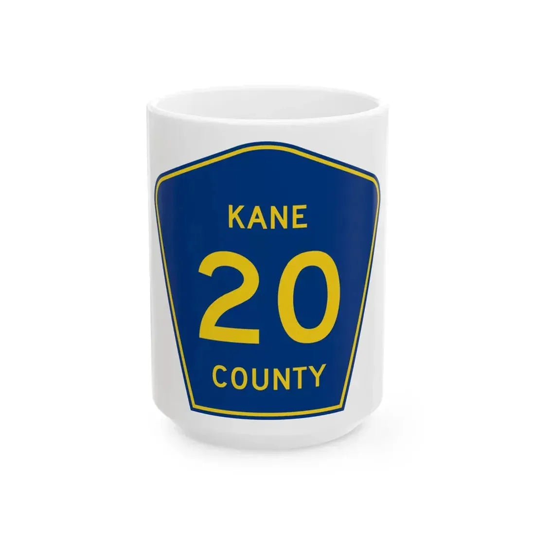Kane County 20 (Illinois) (Road Sign) White Coffee Mug 15oz - Go Mug Yourself