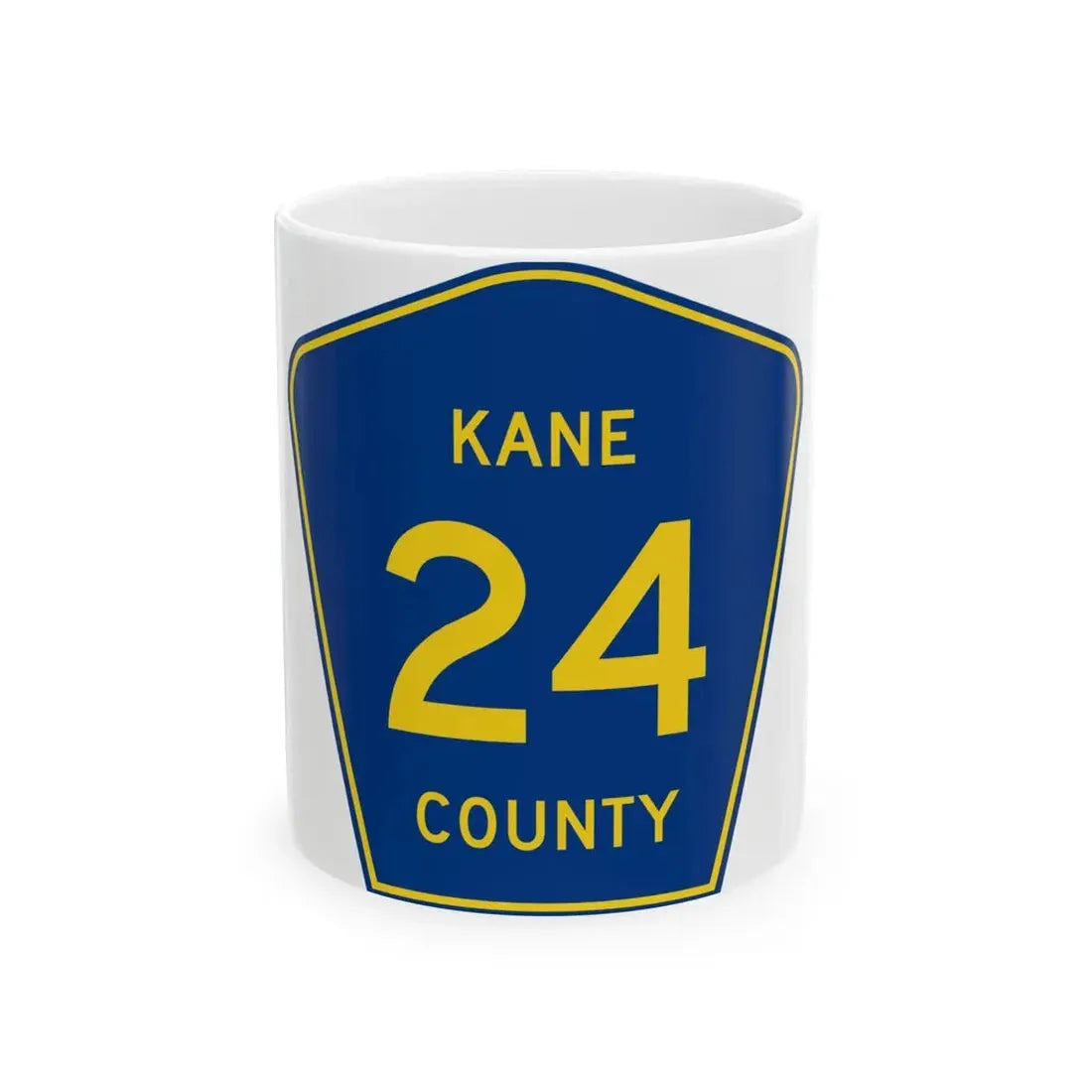 Kane County 24 (Illinois) (Road Sign) White Coffee Mug 11oz - Go Mug Yourself