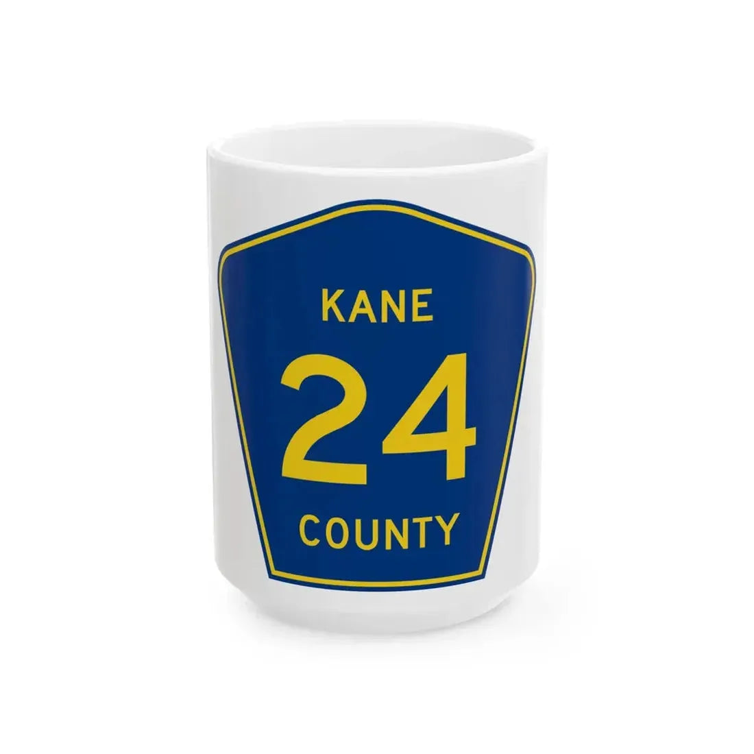Kane County 24 (Illinois) (Road Sign) White Coffee Mug 15oz - Go Mug Yourself
