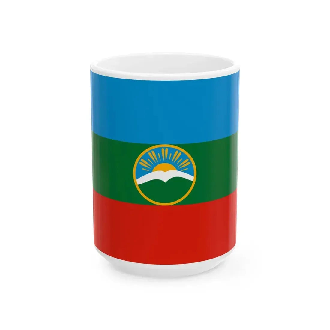 Karachay-Cherkessia flag alternative 2 (Russia) White Coffee Mug 15oz - Go Mug Yourself