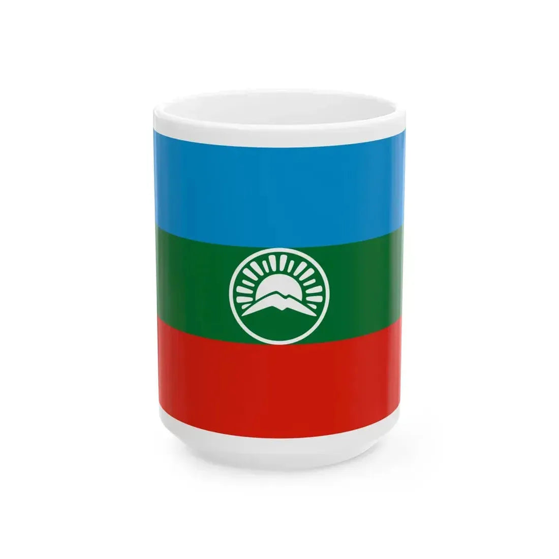 Karachay-Cherkessia flag alternative (Russia) White Coffee Mug 15oz - Go Mug Yourself