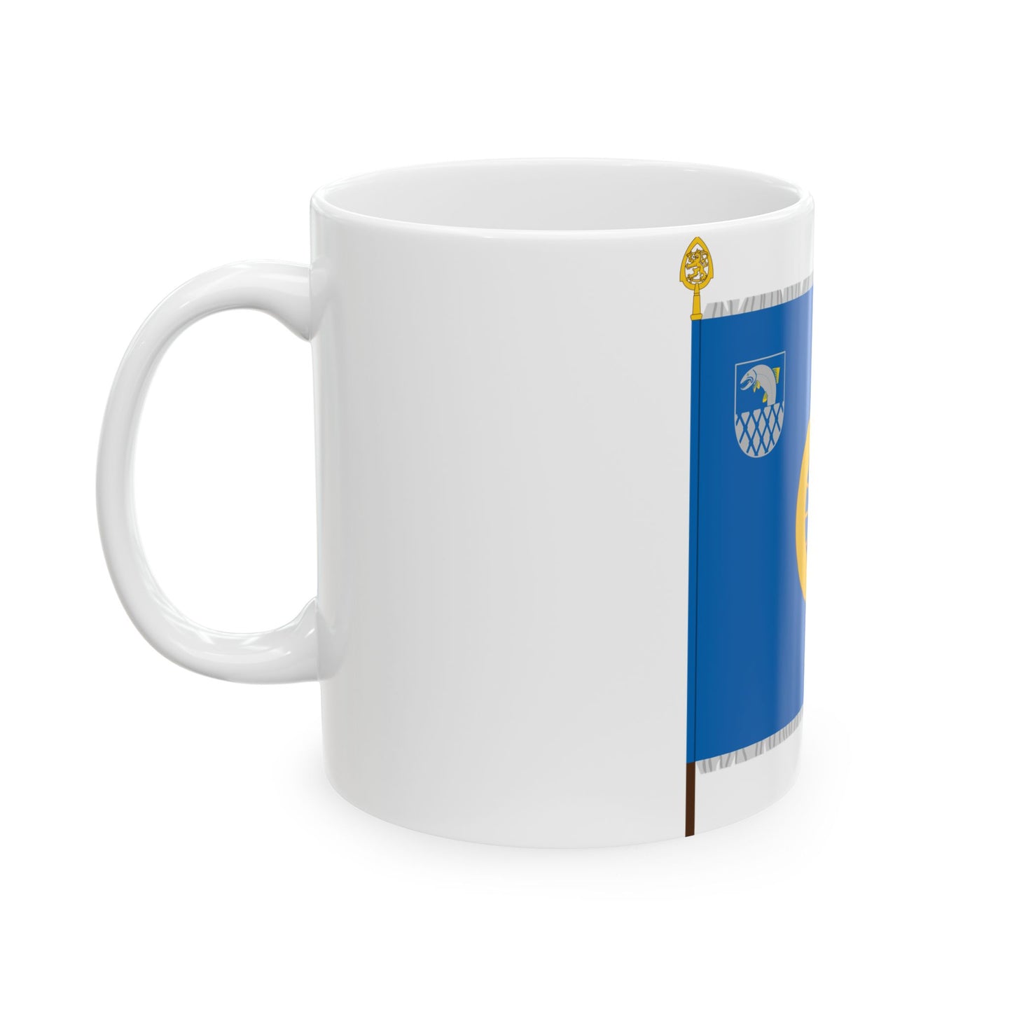 Karjalan huoltopataljoonan lippu (Finland) White Coffee Mug-Go Mug Yourself