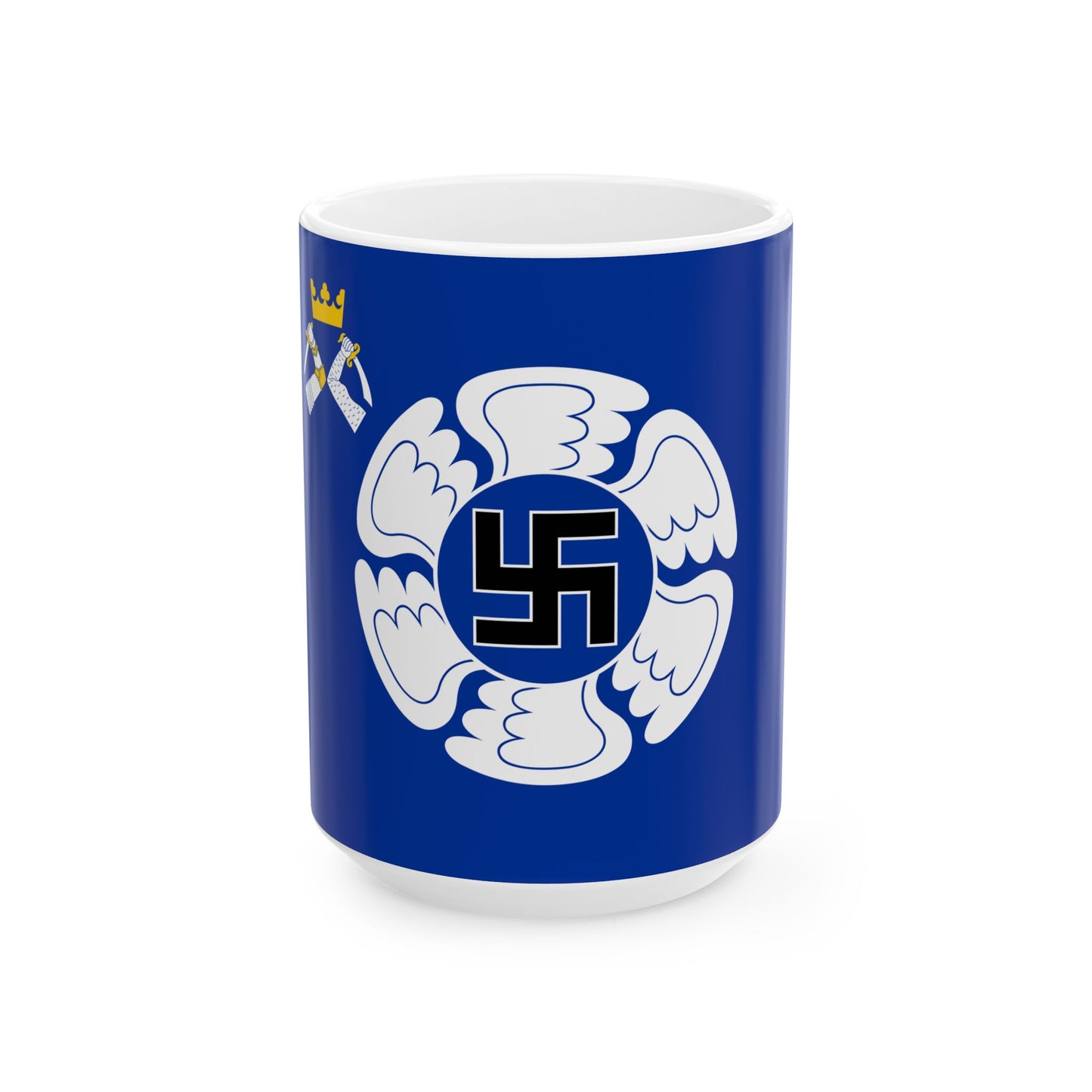Karjalan Lennoston lippu (Finland) White Coffee Mug-15oz-Go Mug Yourself