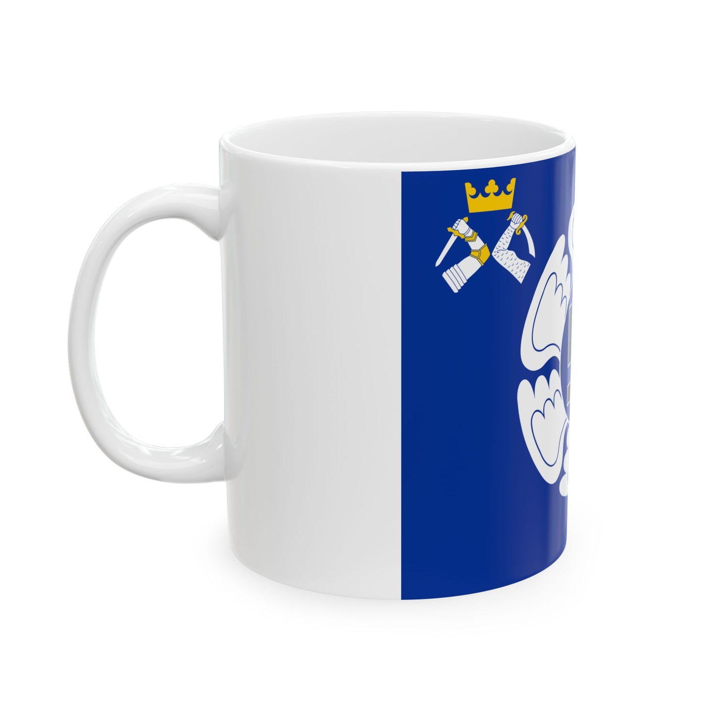 Karjalan Lennoston lippu (Finland) White Coffee Mug-Go Mug Yourself