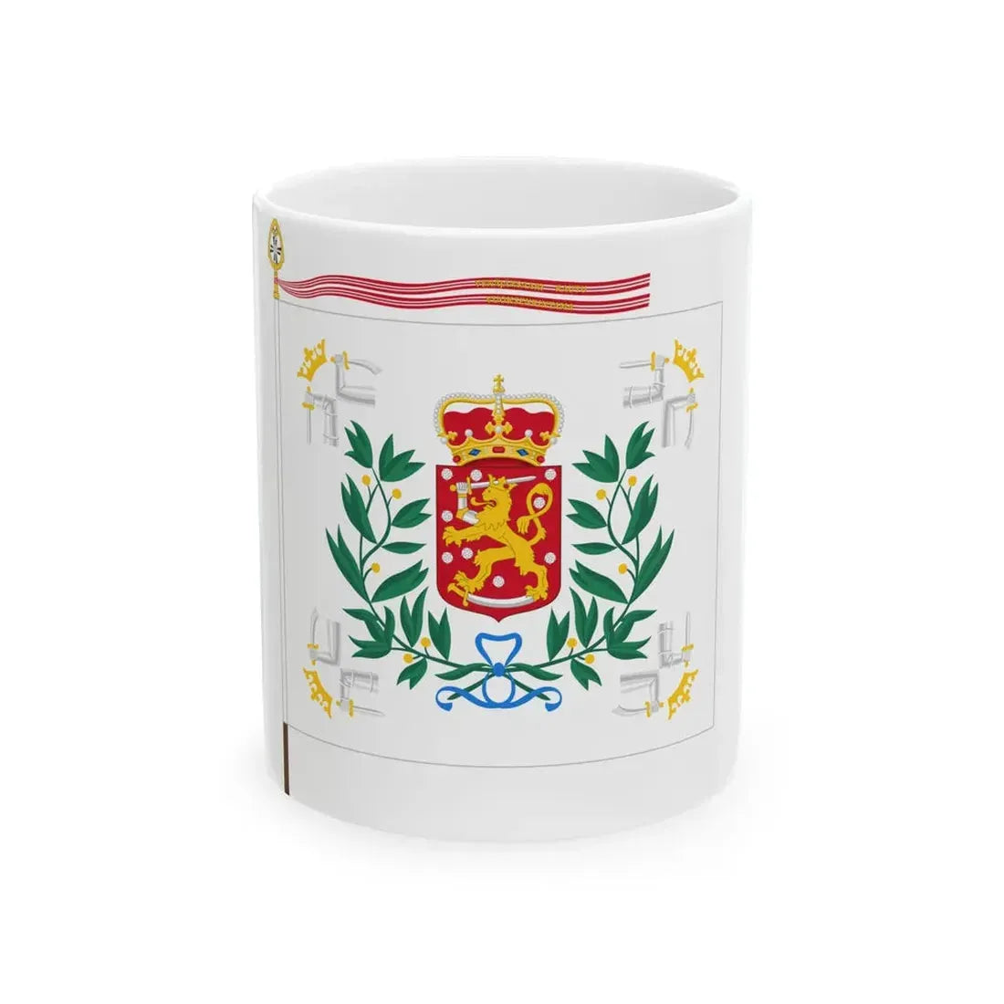Karjalan prikaatin lippu (Finland) White Coffee Mug 11oz - Go Mug Yourself
