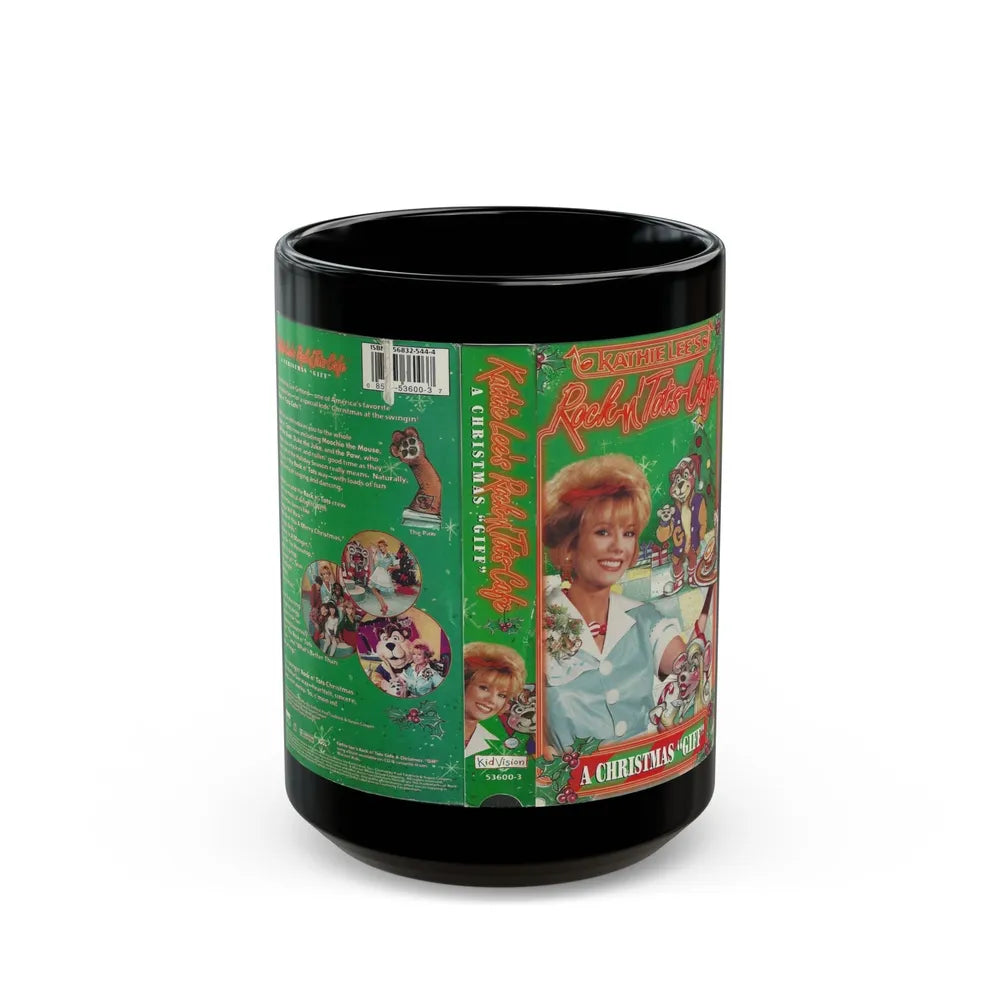 KATHIE LEES ROCK N ROLL CAFE A CHRISTMAS GIFT (VHS COVER) - Black Coffee Mug-15oz-Go Mug Yourself