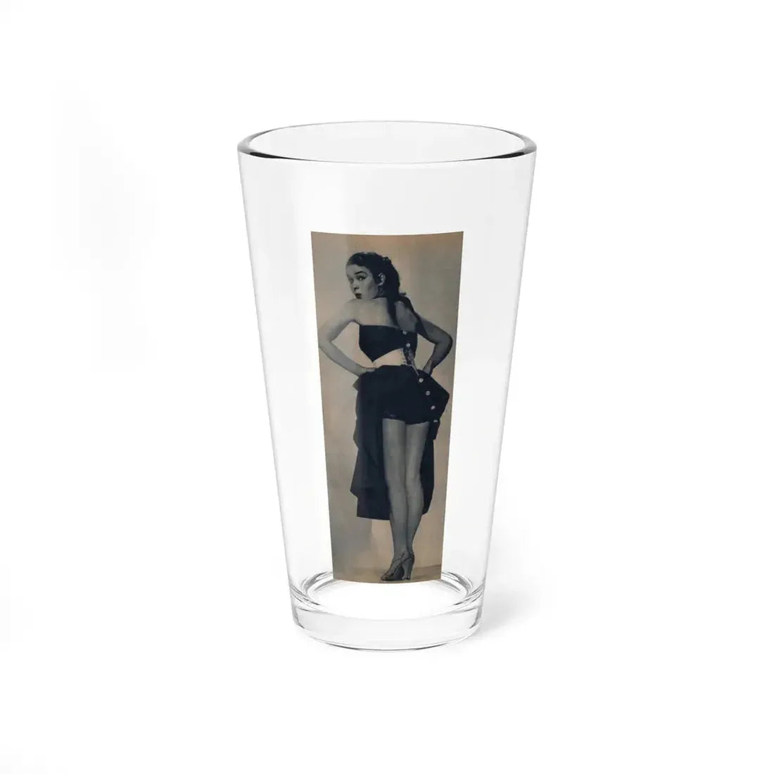 Kathryn Grant #140 - Reverse side of cover 1 Page of Full Body B&W Pin-Up from Piccolo Dutch Movie Star Mag. 12-19-1954 (Vintage Female Icon) Pint Glass 16oz 16oz - Go Mug Yourself