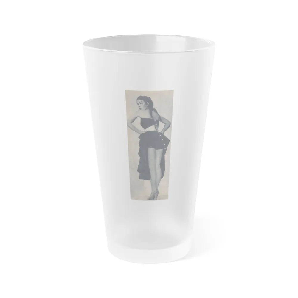 Kathryn Grant #140 - Reverse side of cover 1 Page of Full Body B&W Pin-Up from Piccolo Dutch Movie Star Mag. 12-19-1954 (Vintage Female Icon) Frosted Pint Glass 16oz-16oz-Frosted-Go Mug Yourself