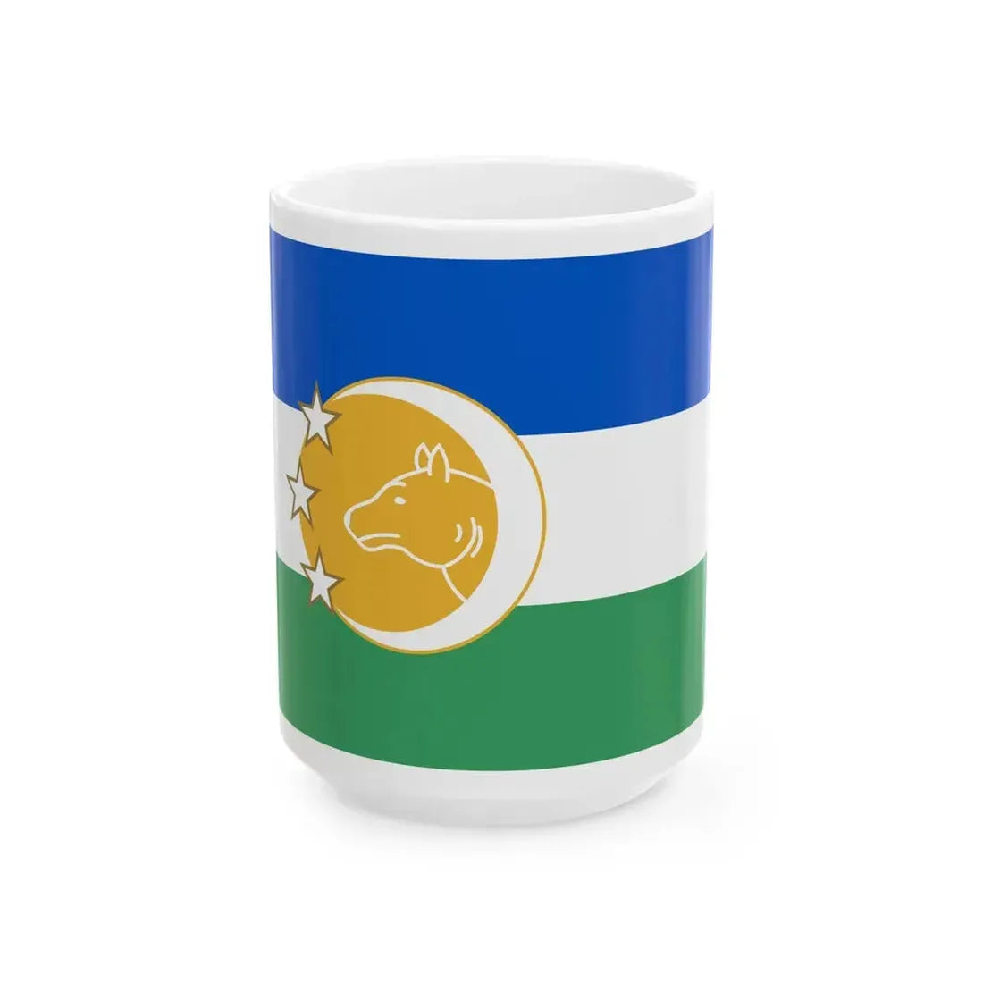 Kazakhstan 1991 Flag Proposal 6 (Kazakhstan) White Coffee Mug 15oz - Go Mug Yourself