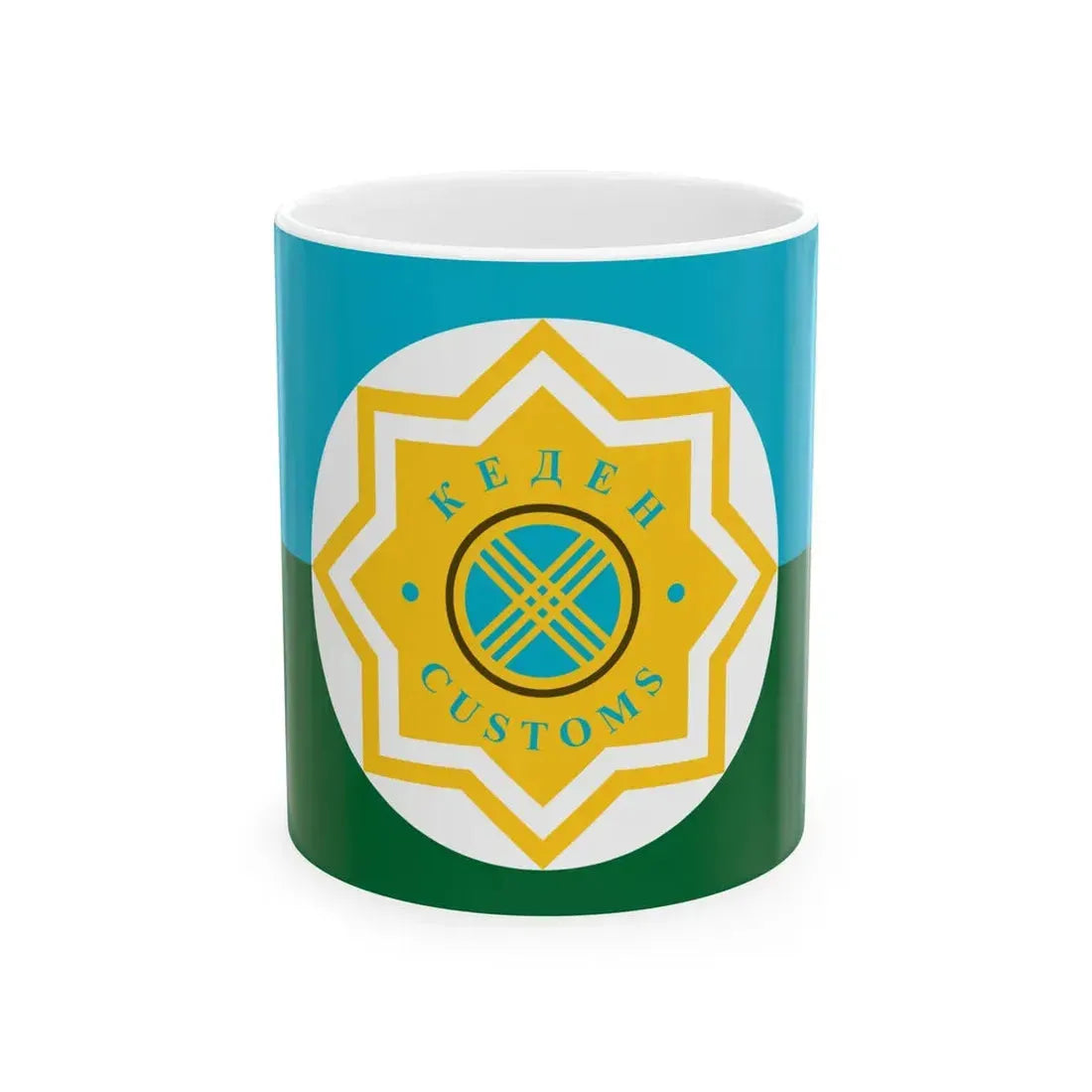 Kazakhstan Customs Service flag (Kazakhstan) White Coffee Mug 11oz - Go Mug Yourself