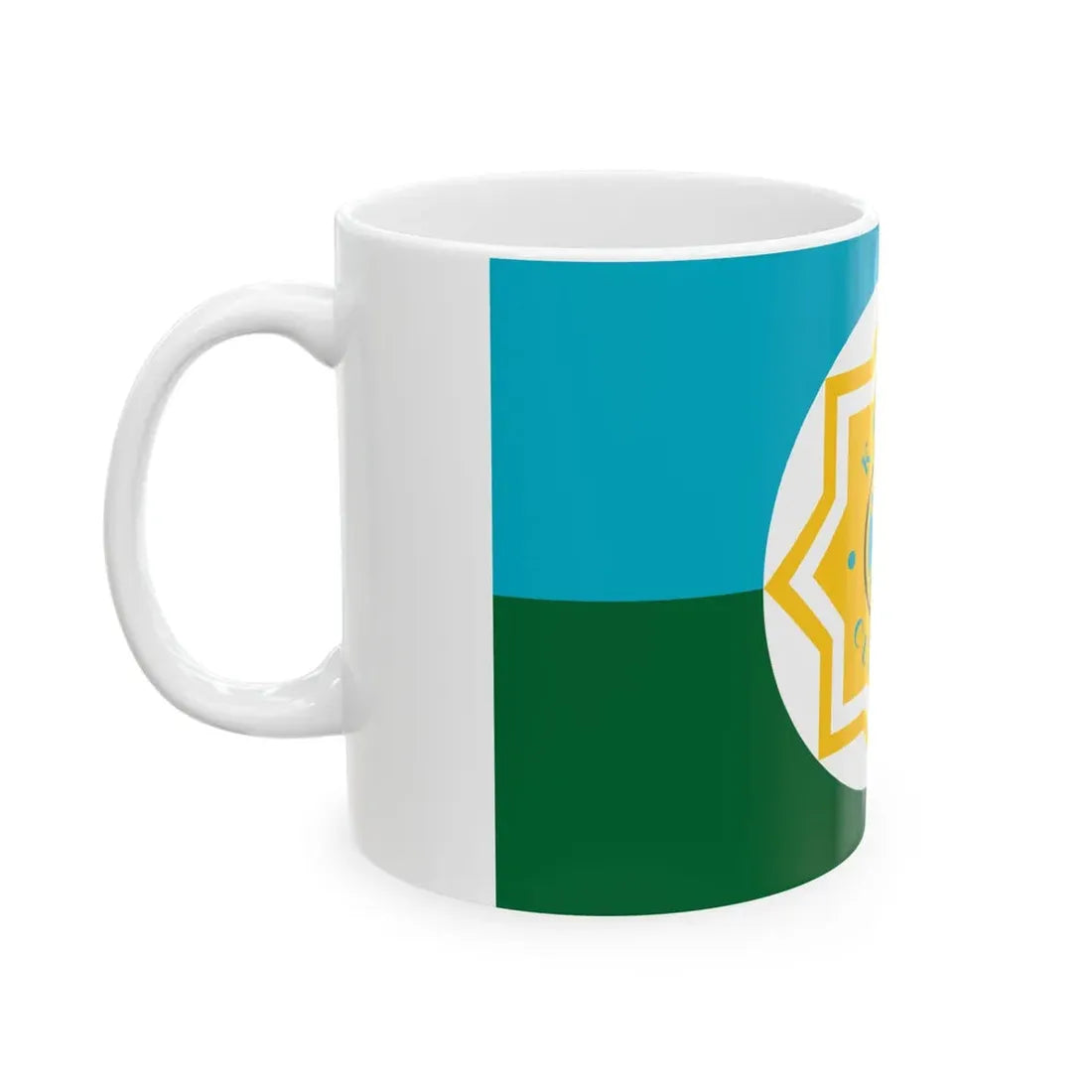 Kazakhstan Customs Service flag (Kazakhstan) White Coffee Mug - Go Mug Yourself