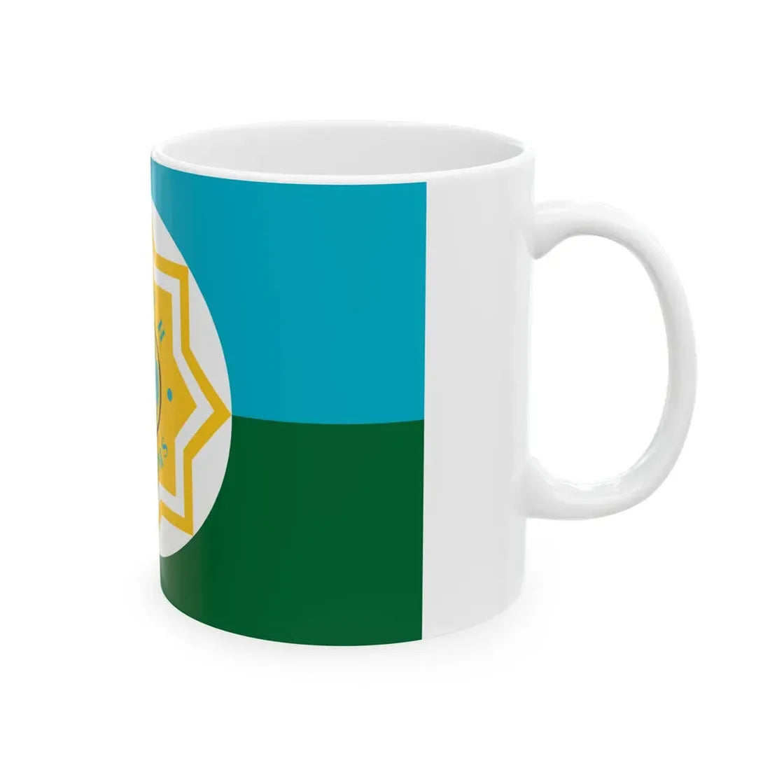 Kazakhstan Customs Service flag (Kazakhstan) White Coffee Mug - Go Mug Yourself