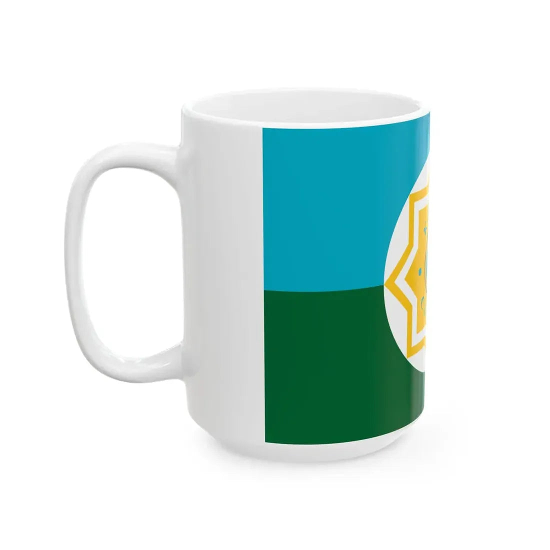 Kazakhstan Customs Service flag (Kazakhstan) White Coffee Mug - Go Mug Yourself