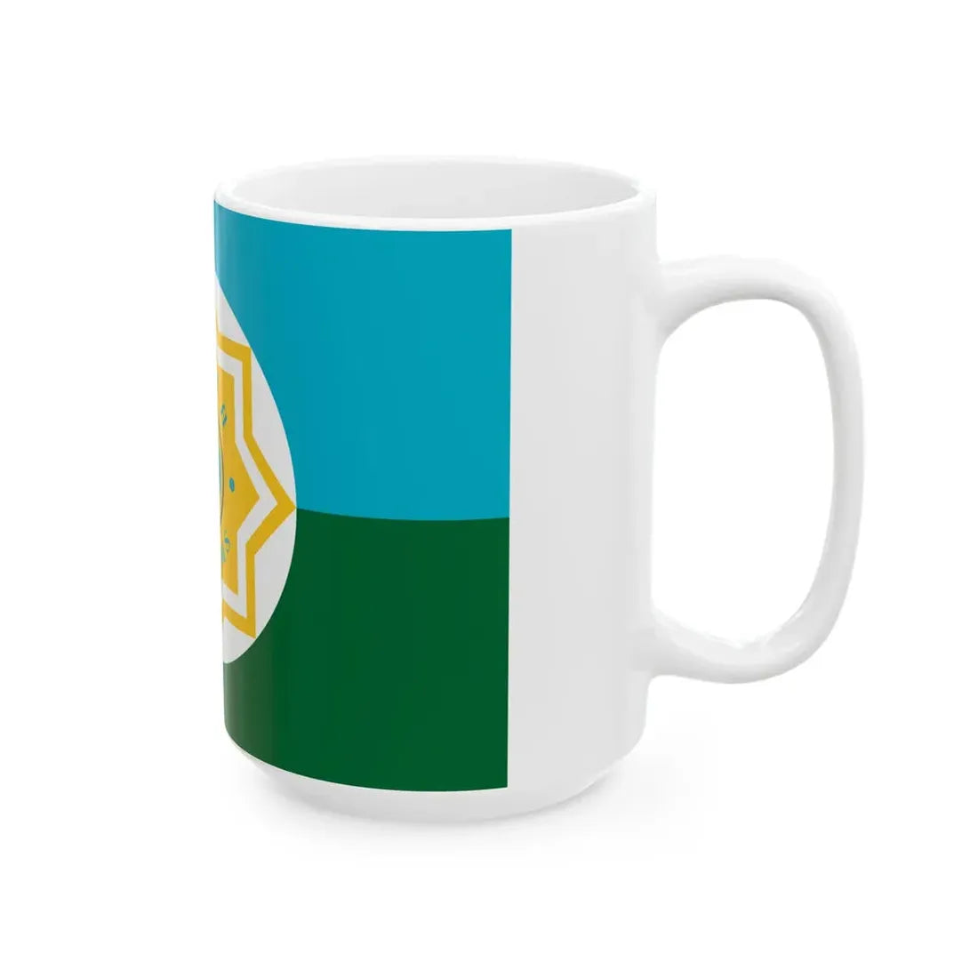 Kazakhstan Customs Service flag (Kazakhstan) White Coffee Mug - Go Mug Yourself