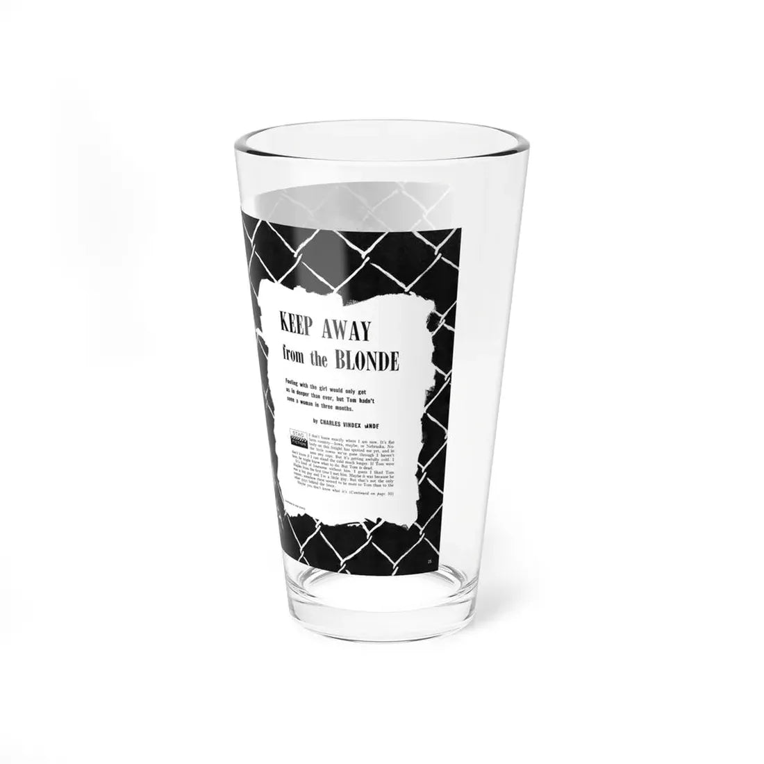 Keep Away from the Blonde, Stag magazine, February 1956 - Pint Glass 16oz - Go Mug Yourself