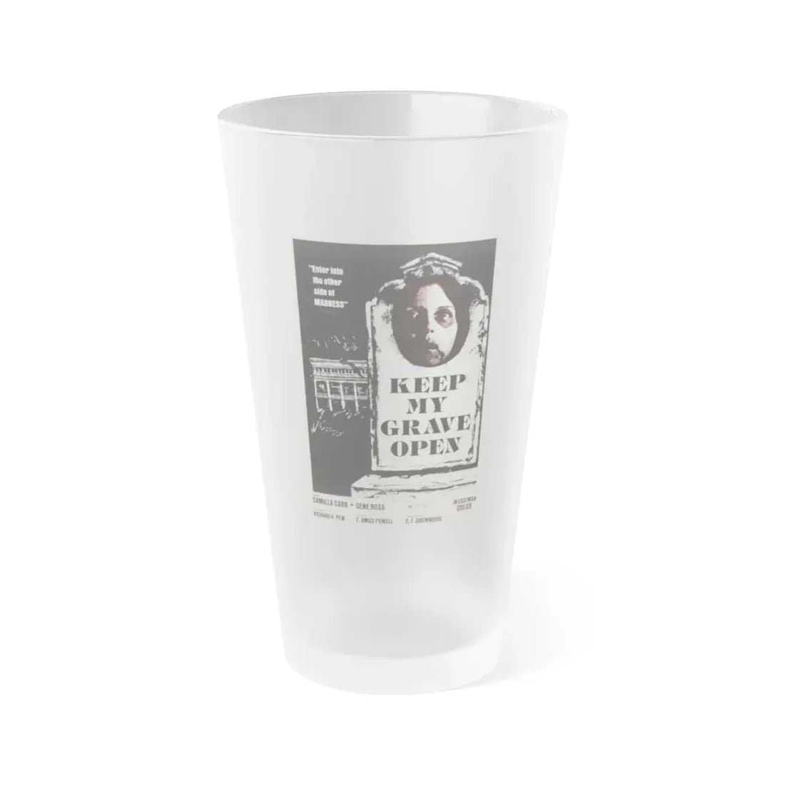KEEP MY GRAVE OPEN 1977 Movie Poster - Frosted Pint Glass 16oz 16oz Frosted - Go Mug Yourself