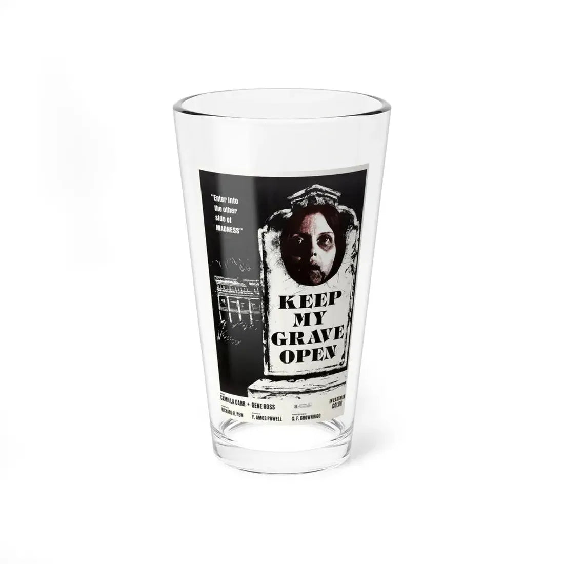 KEEP MY GRAVE OPEN 1977 Movie Poster - Pint Glass 16oz 16oz - Go Mug Yourself