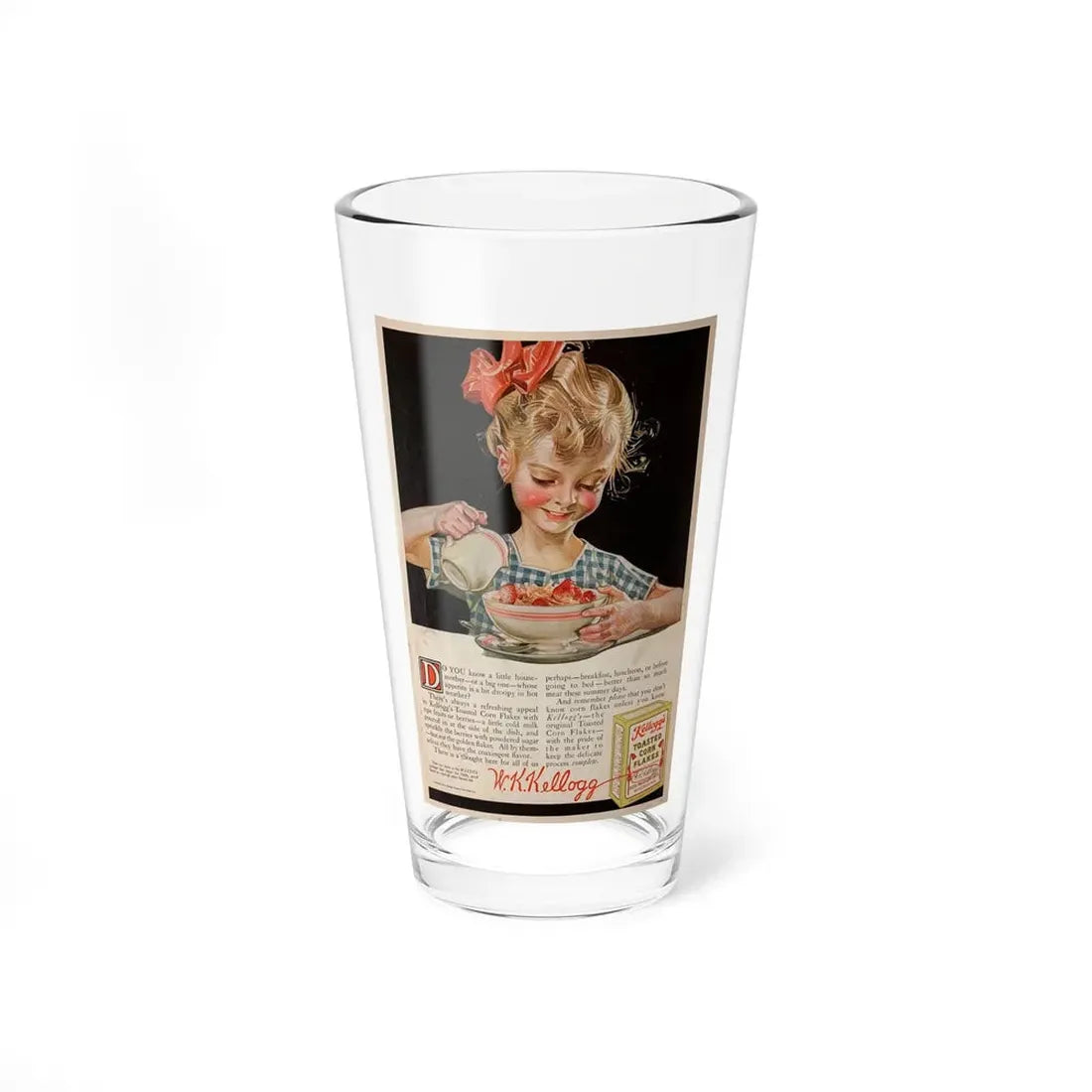 Kellogg's Toasted Corn Flakes, Ladies' Home Journal, July 1916 - Pint Glass 16oz 16oz - Go Mug Yourself