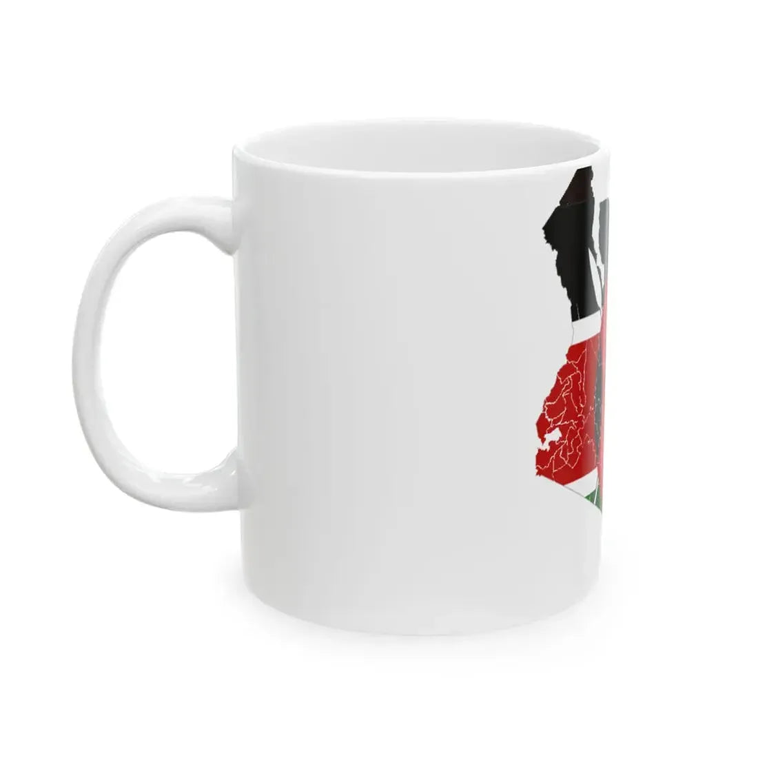Kenya flag map (Kenya) White Coffee Mug - Go Mug Yourself