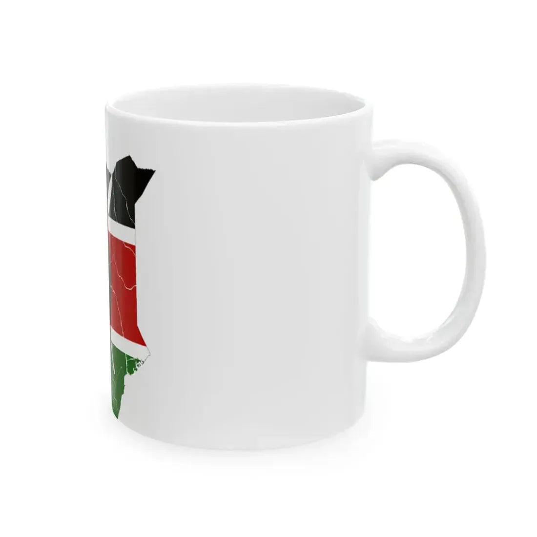 Kenya flag map (Kenya) White Coffee Mug - Go Mug Yourself