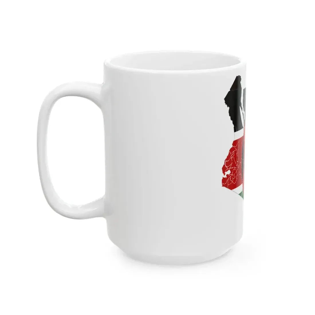 Kenya flag map (Kenya) White Coffee Mug - Go Mug Yourself