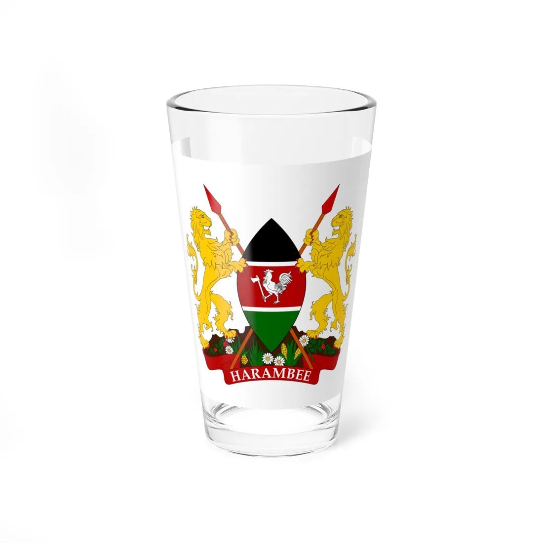 Kenya presidential standard MWAI KIBAKI variant (Kenya) Pint Glass 16oz 16oz - Go Mug Yourself