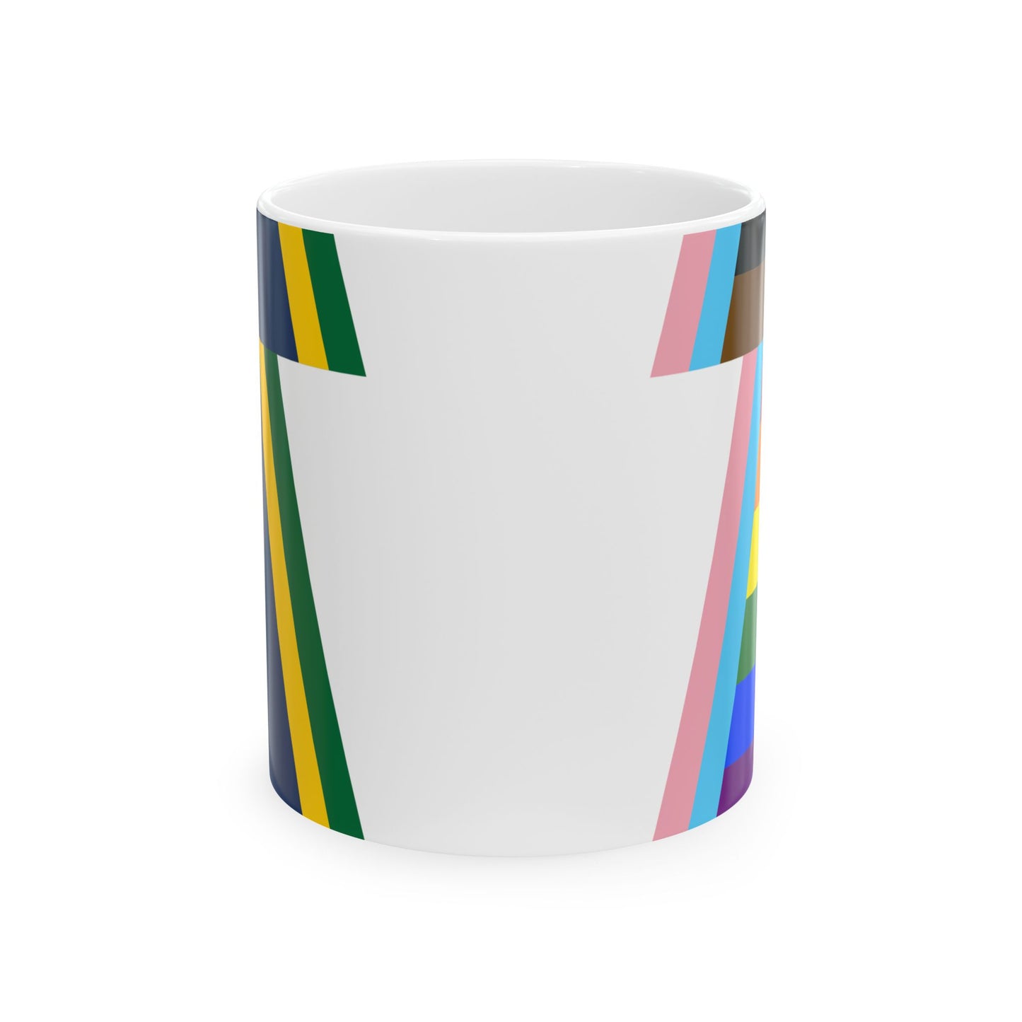 Keystone Flag Progress Pride Variant (United States) White Coffee Mug-11oz-Go Mug Yourself