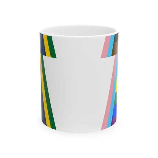 Keystone Flag Progress Pride Variant (United States) White Coffee Mug 11oz - Go Mug Yourself