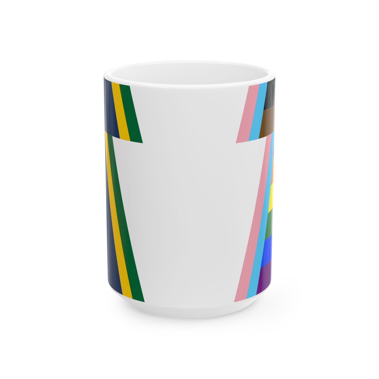 Keystone Flag Progress Pride Variant (United States) White Coffee Mug-15oz-Go Mug Yourself