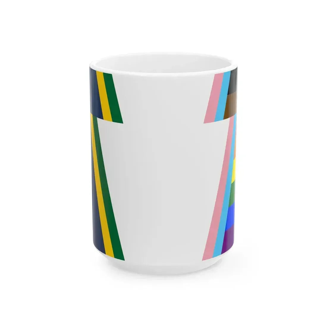 Keystone Flag Progress Pride Variant (United States) White Coffee Mug 15oz - Go Mug Yourself