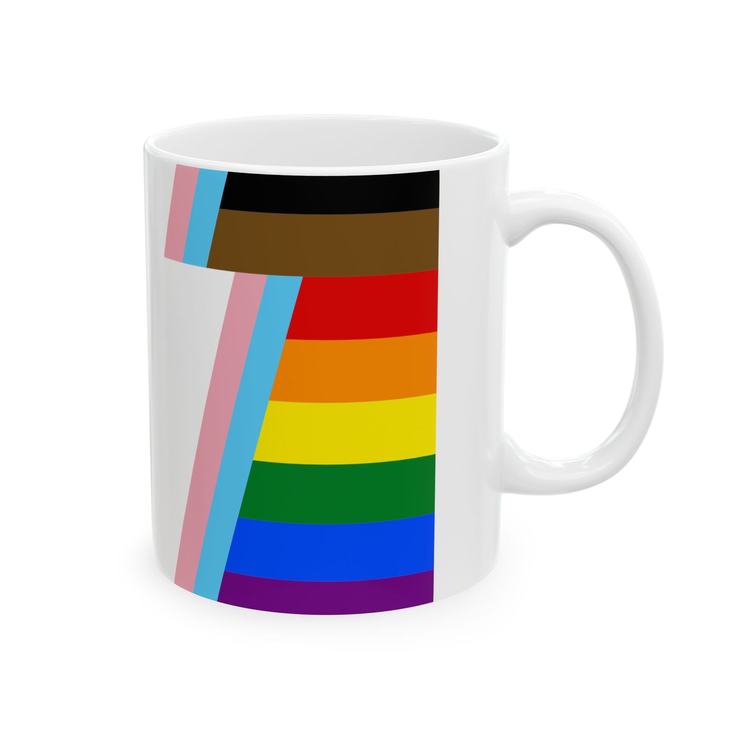 Keystone Flag Progress Pride Variant (United States) White Coffee Mug-Go Mug Yourself