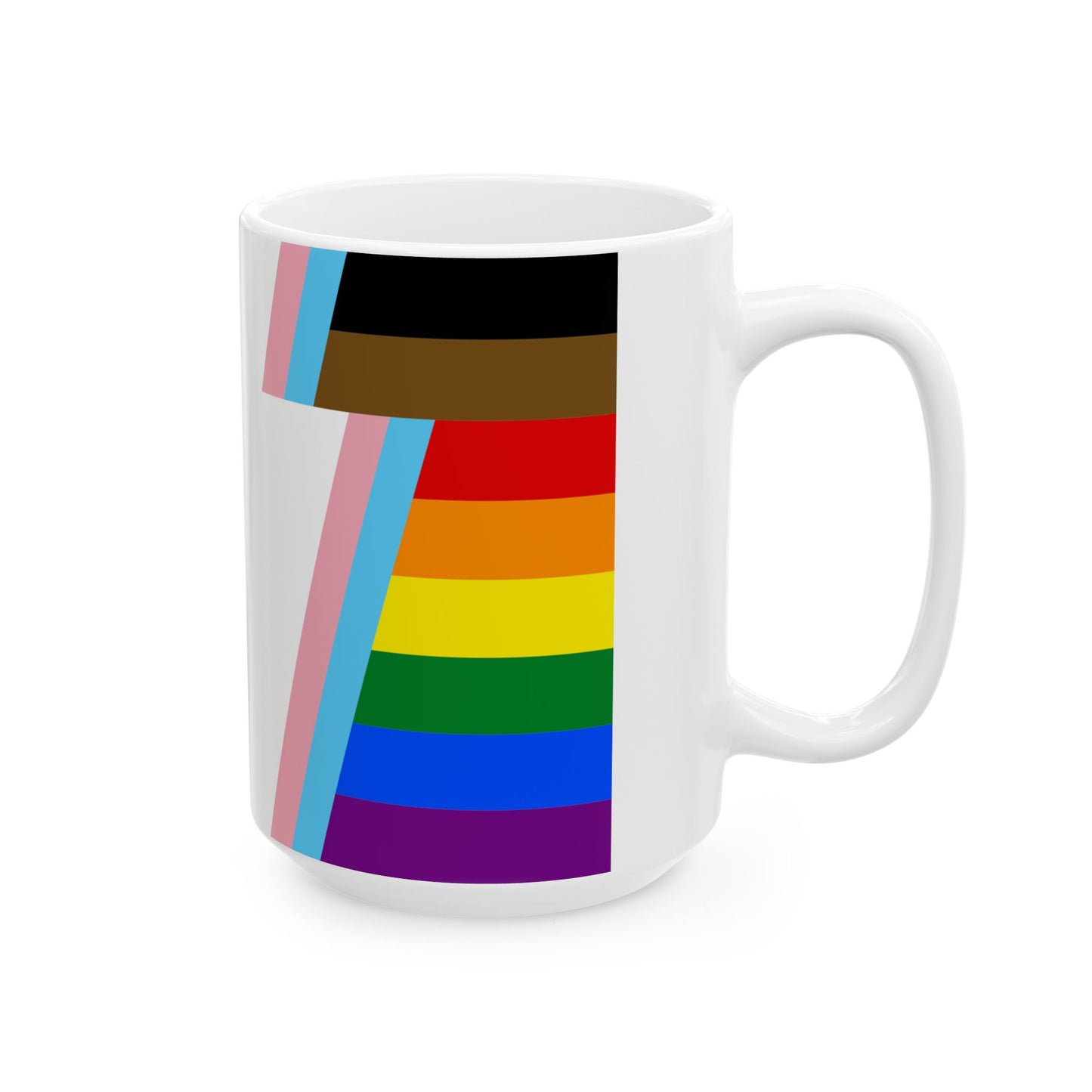 Keystone Flag Progress Pride Variant (United States) White Coffee Mug-Go Mug Yourself