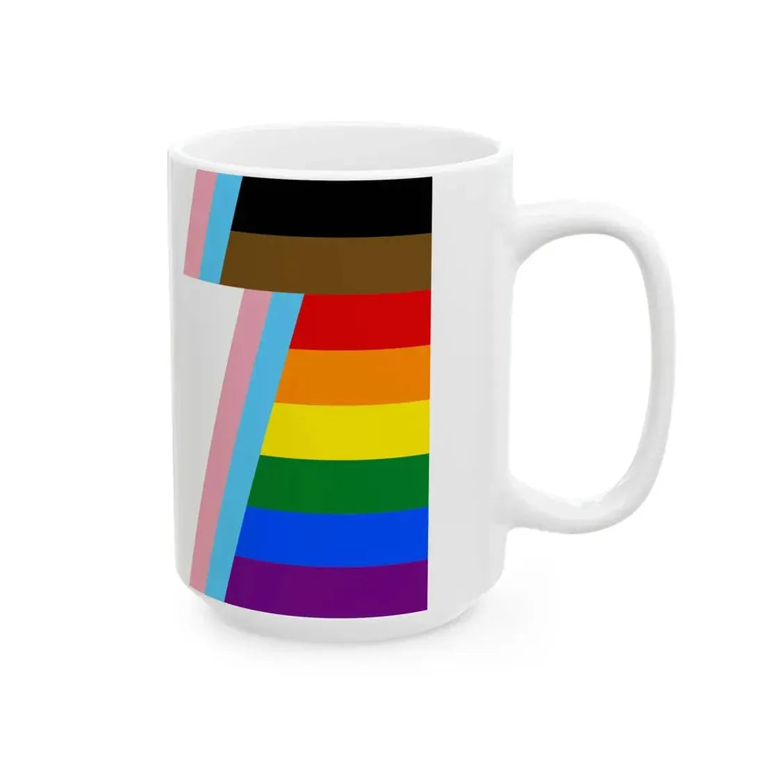 Keystone Flag Progress Pride Variant (United States) White Coffee Mug - Go Mug Yourself