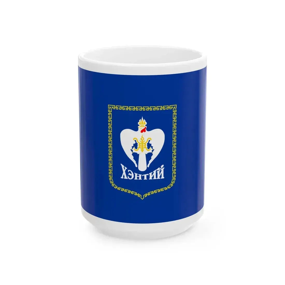 Khentii aimag Flag (Mongolia) White Coffee Mug 15oz - Go Mug Yourself