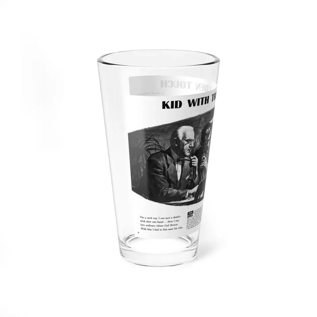 Kid With The Golden Touch, Men magazine, August 1958 - Pint Glass 16oz - Go Mug Yourself