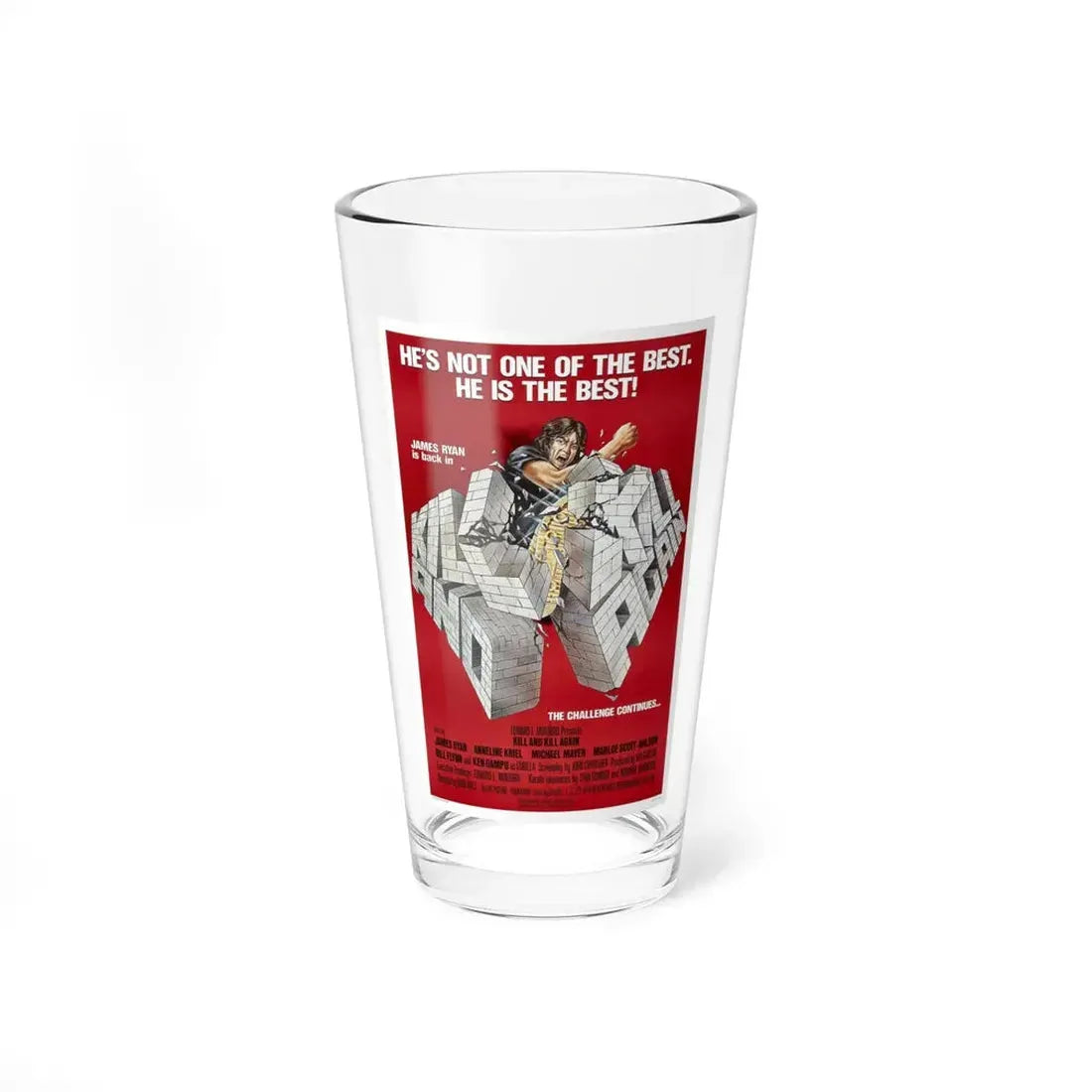 KILL AND KILL AGAIN 1981 Movie Poster - Pint Glass 16oz 16oz - Go Mug Yourself