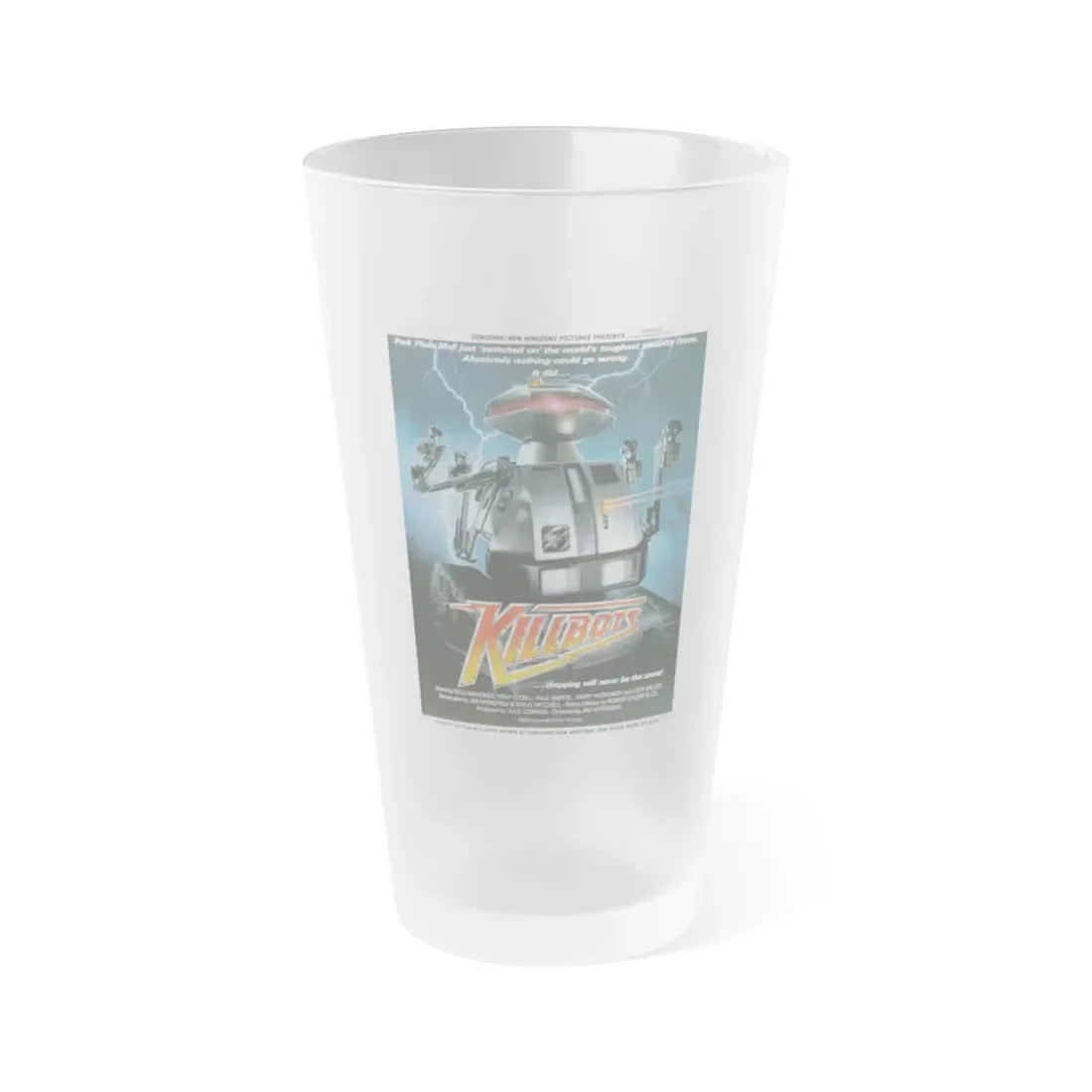KILLBOTS (CHOPPING MALL) 1986 Movie Poster - Frosted Pint Glass 16oz 16oz Frosted - Go Mug Yourself
