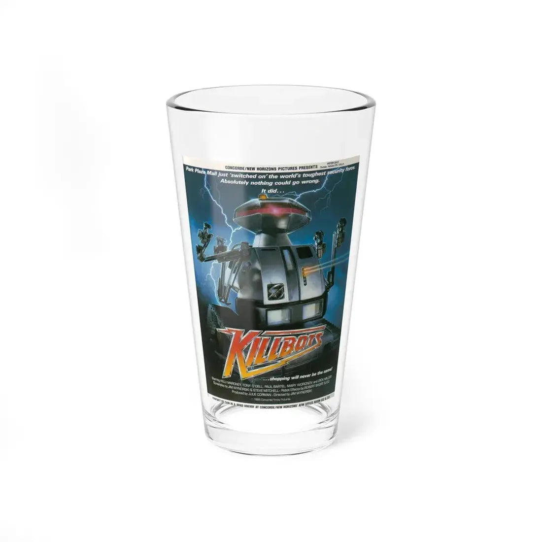 KILLBOTS (CHOPPING MALL) 1986 Movie Poster - Pint Glass 16oz 16oz - Go Mug Yourself
